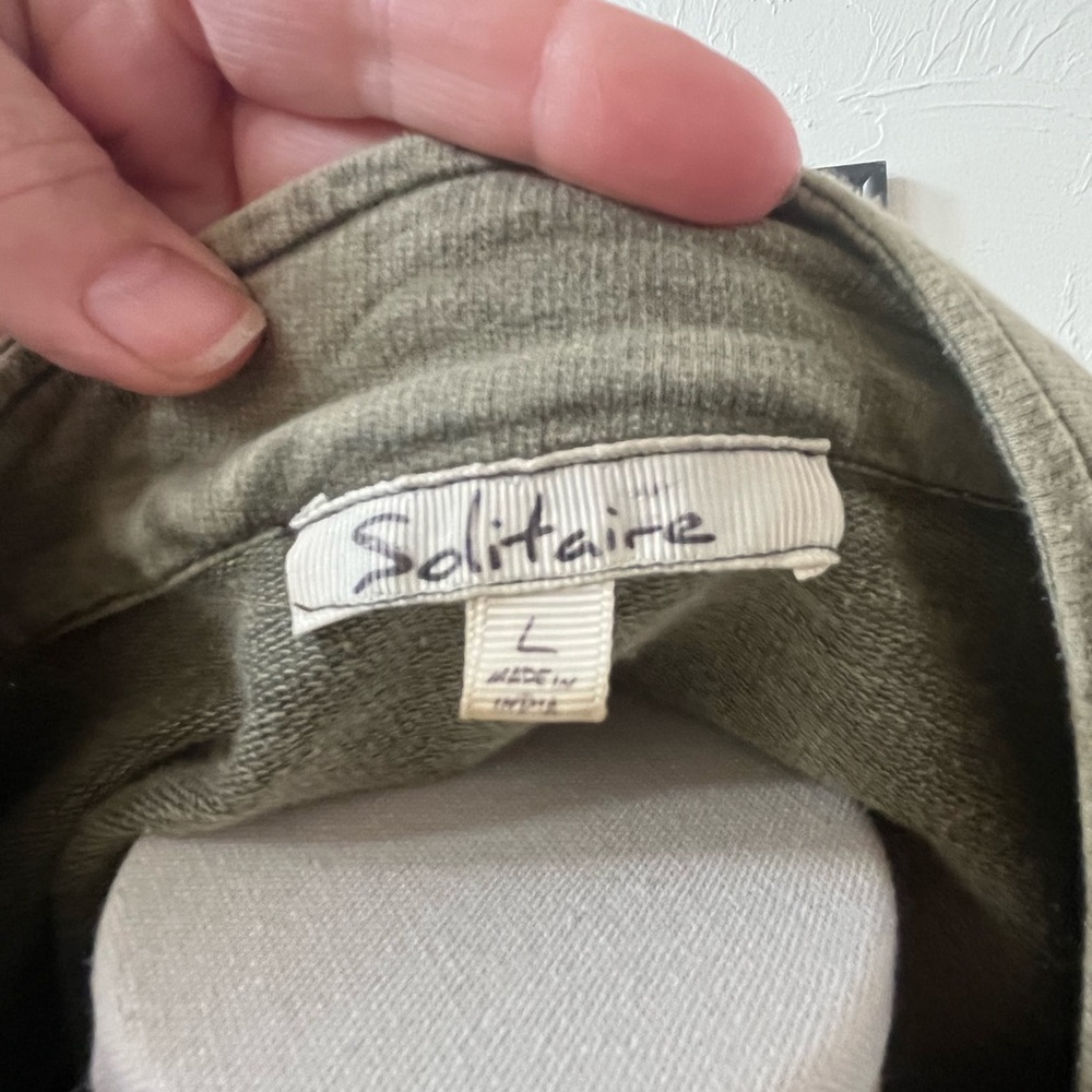 Large Olive Button Down Sweatshirt - image 4